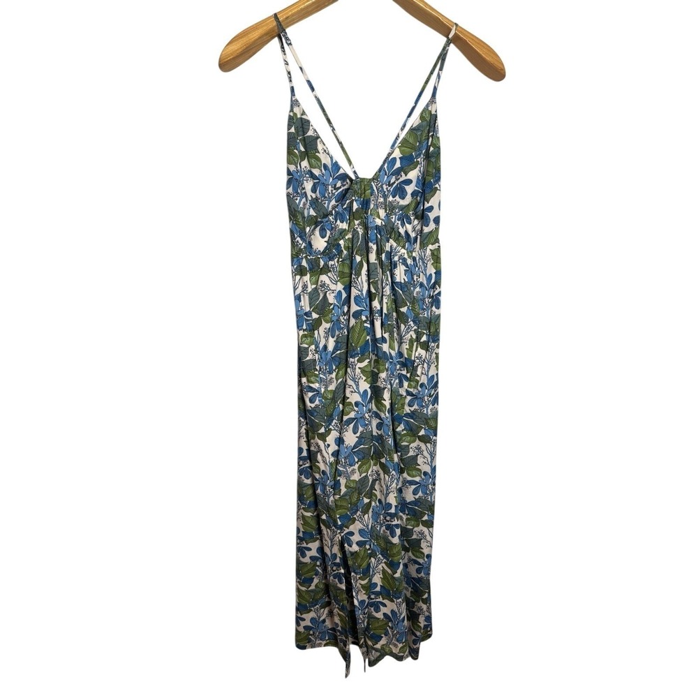 Patagonia Pataloha Womens Small Blue Green Tropical Floral Tencel Midi Dress - Picture 9 of 14